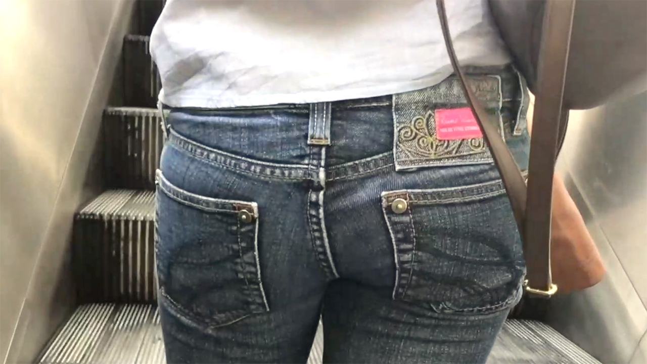 Hot Ass In Jeans At The Subway